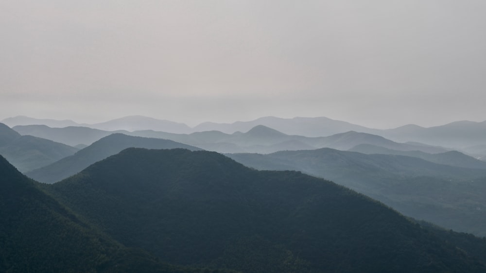 a view of a mountain range in the distance