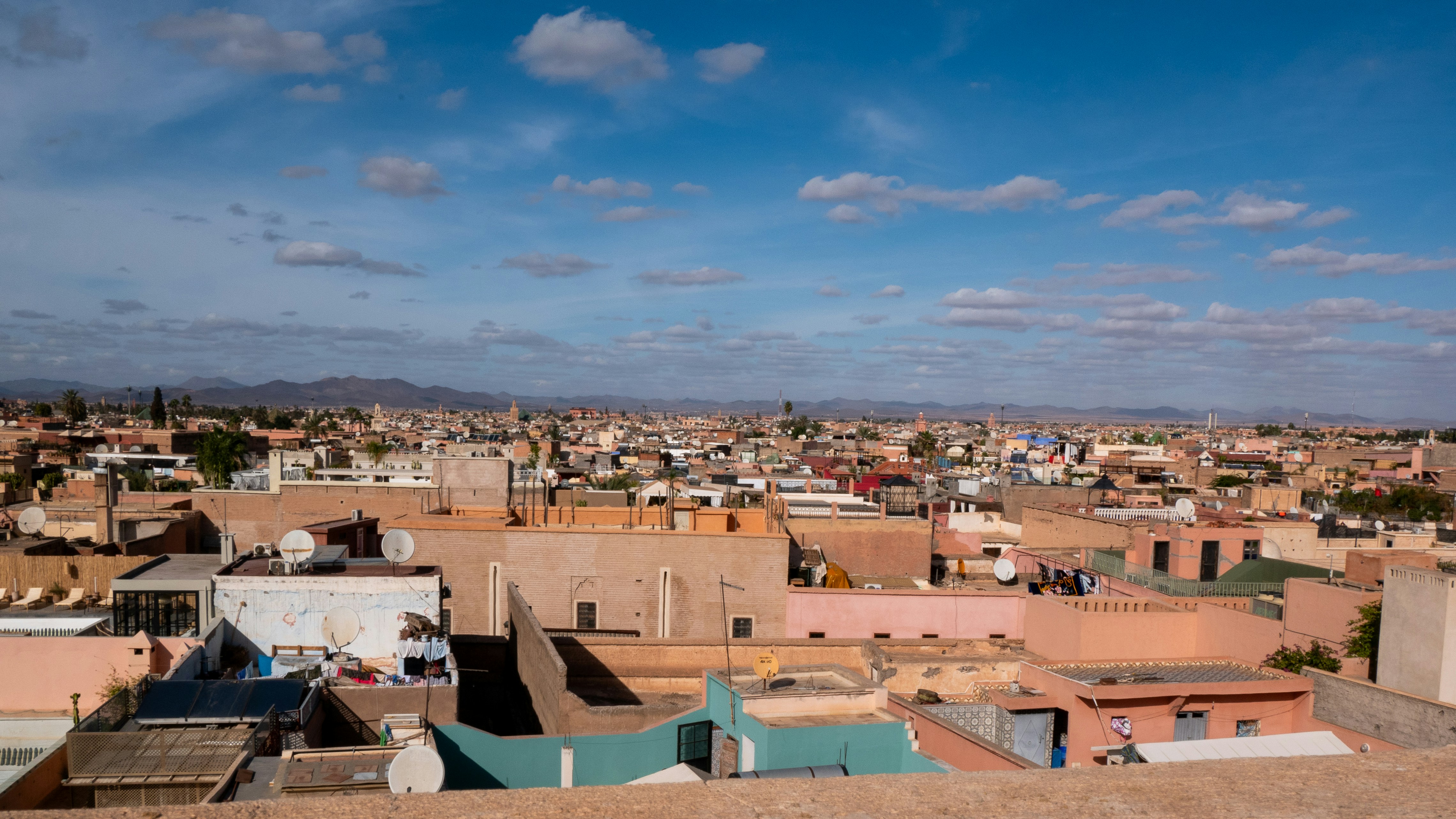 A view of a city from a rooftop