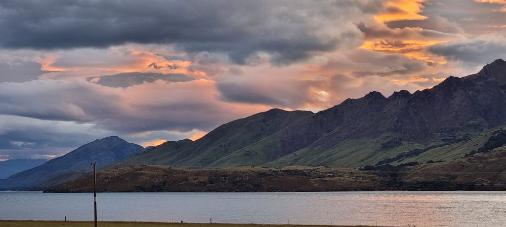 a large body of water surrounded by mountains