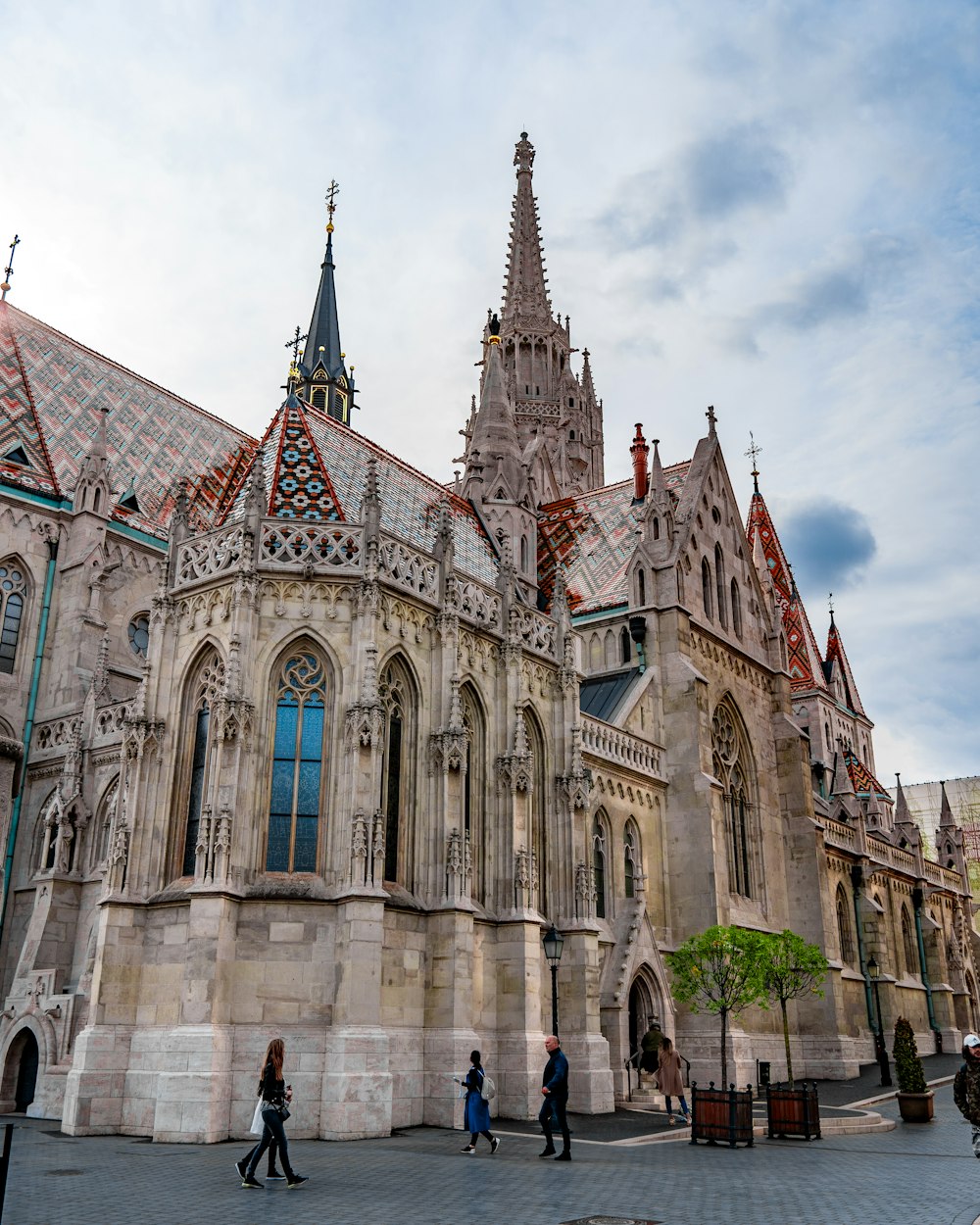 a large cathedral with a clock tower on top of it