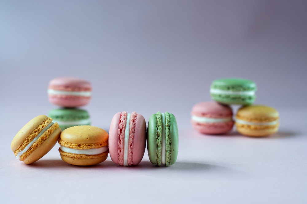 a group of macaroons sitting next to each other