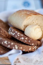 a close up of a plate of bread