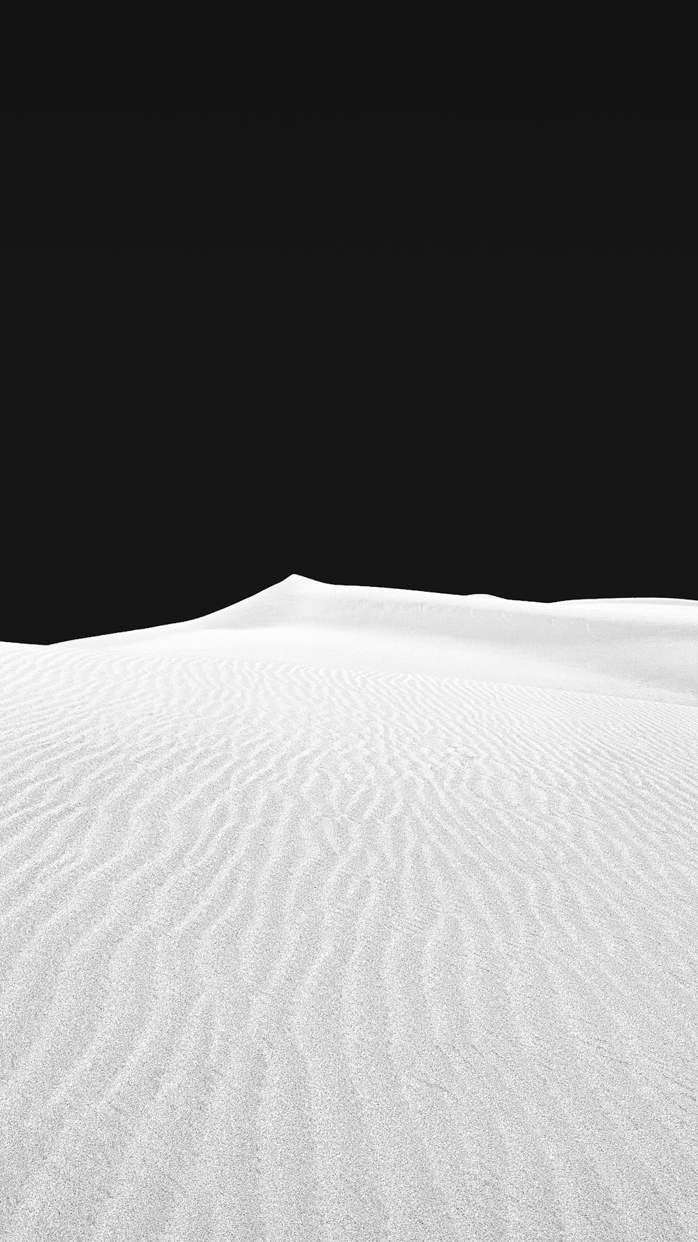 a black and white photo of a sand dune