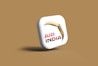 A stylized 3D icon featuring a white square with rounded edges. The icon has the text 'AIR INDIA' in red letters. Above the text, there is a design resembling a stylized arch or ribbon in shades of beige and brown.