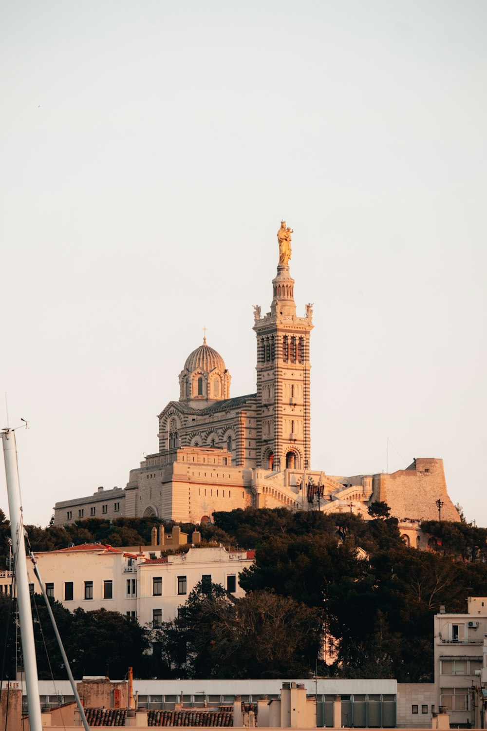 a large building on top of a hill