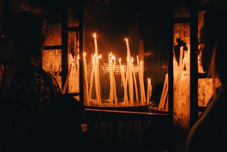 Soft glowing candlelight illuminating a mystical consultation space.