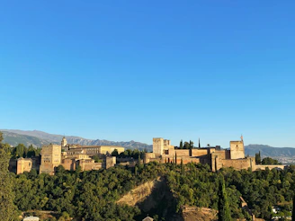 A majestic colonial fortress in Maluku surrounded by lush greenery and historical markers.