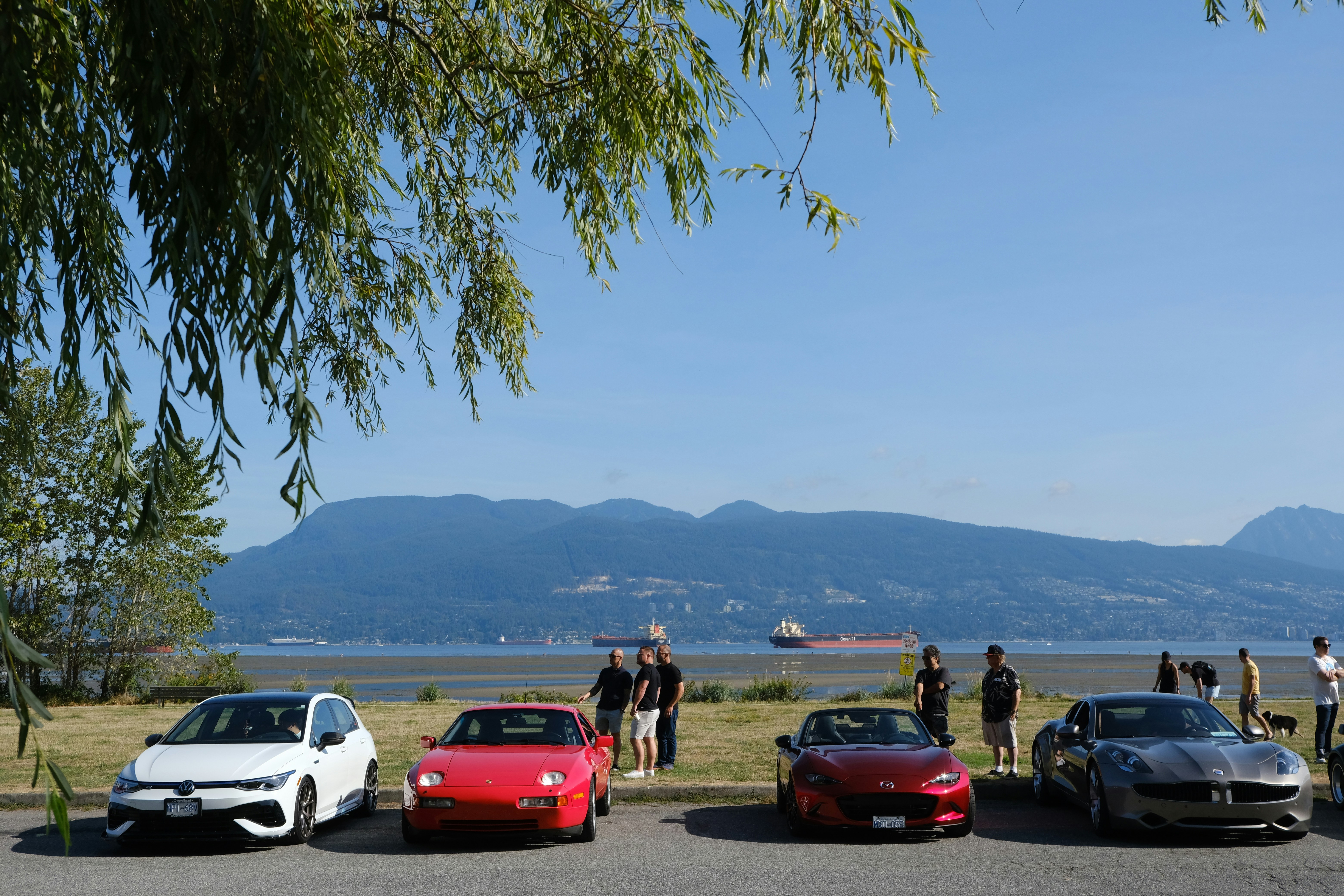 un gruppo di auto parcheggiate una accanto all'altra in un parcheggio