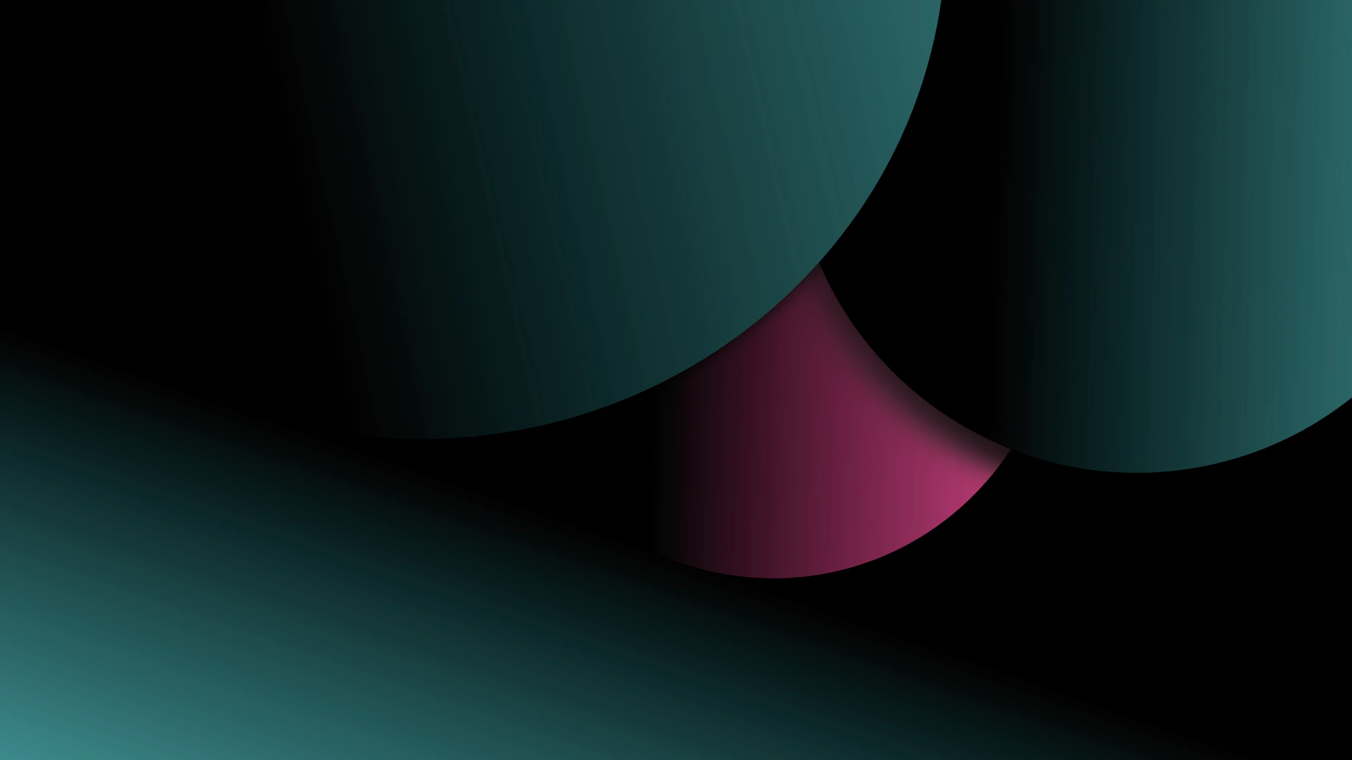 a black background with a pink and green design