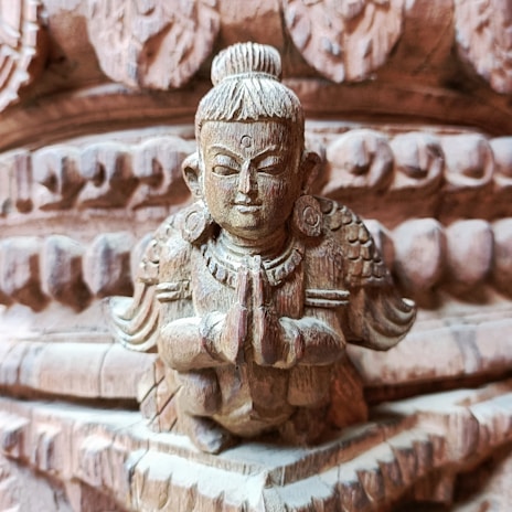 A detailed wooden sculpture reflecting craftsmanship and design.