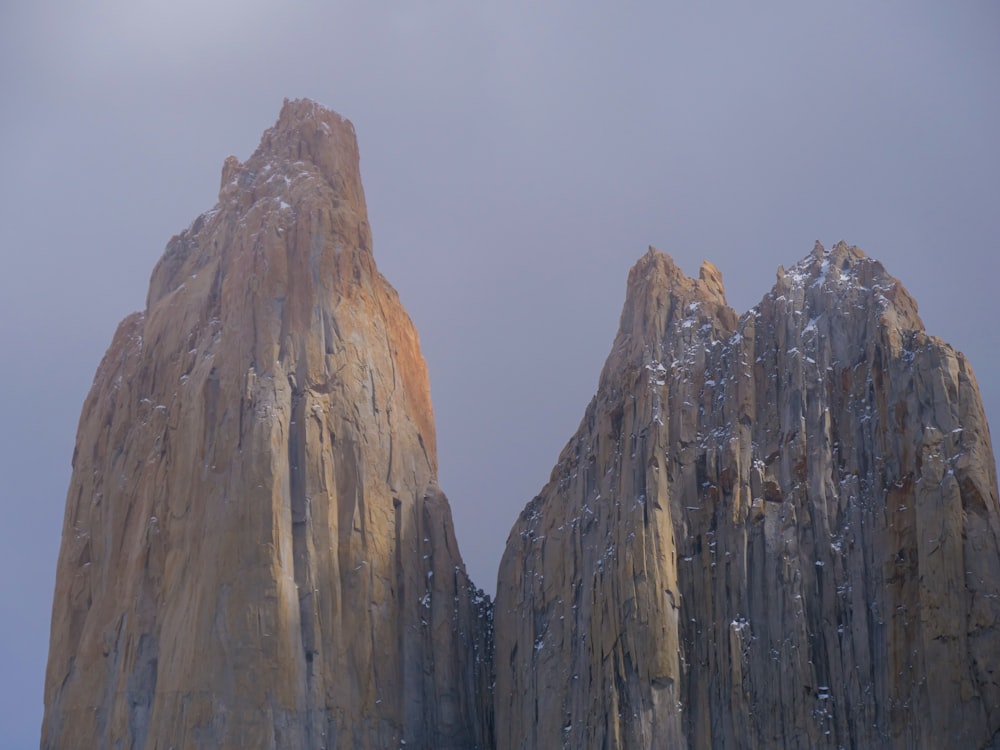 a tall mountain with snow on top of it