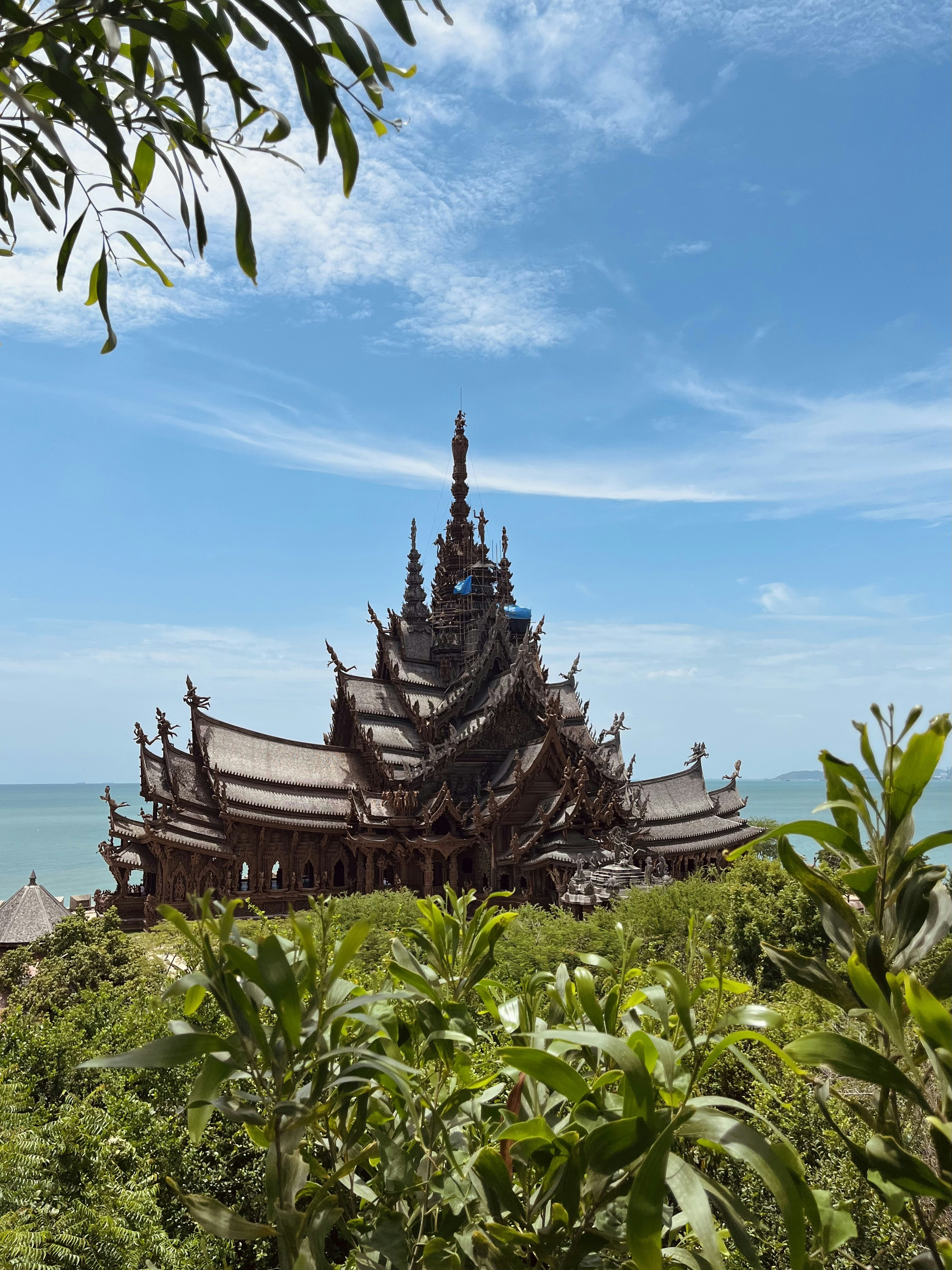 Dwarka temple architecture with ocean backdrop