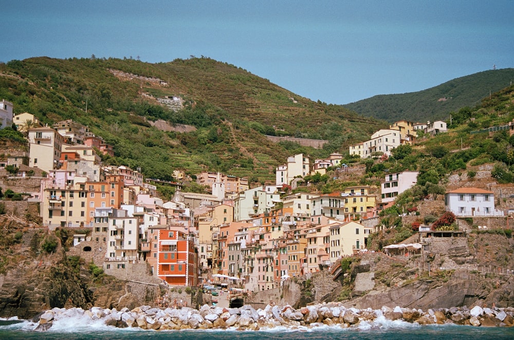 a small village on the side of a mountain