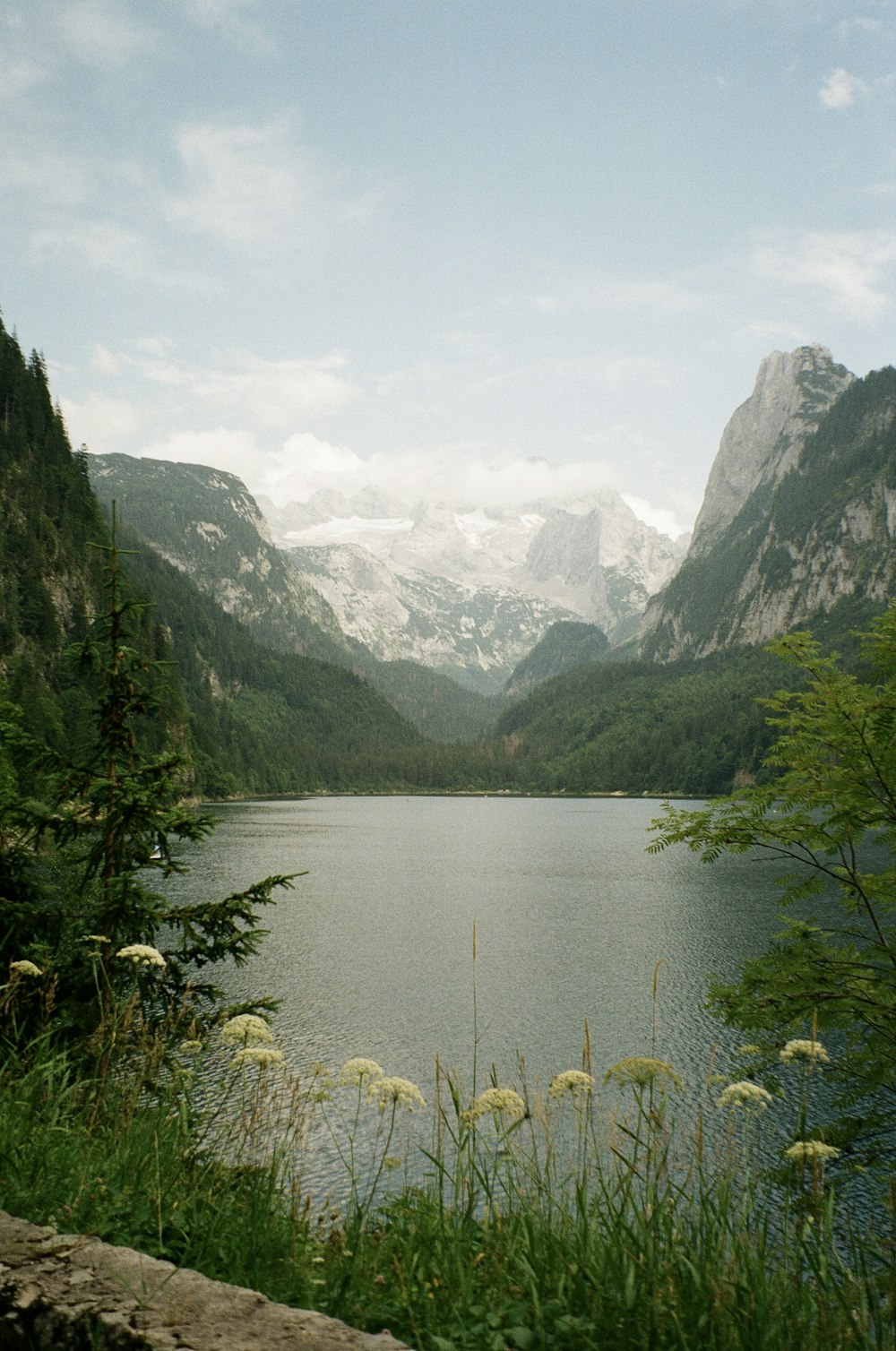 a large body of water surrounded by mountains