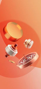 An array of colorful, space-themed hardware supplies neatly arranged on a sleek metallic surface.