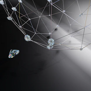 a group of diamonds hanging from a ceiling