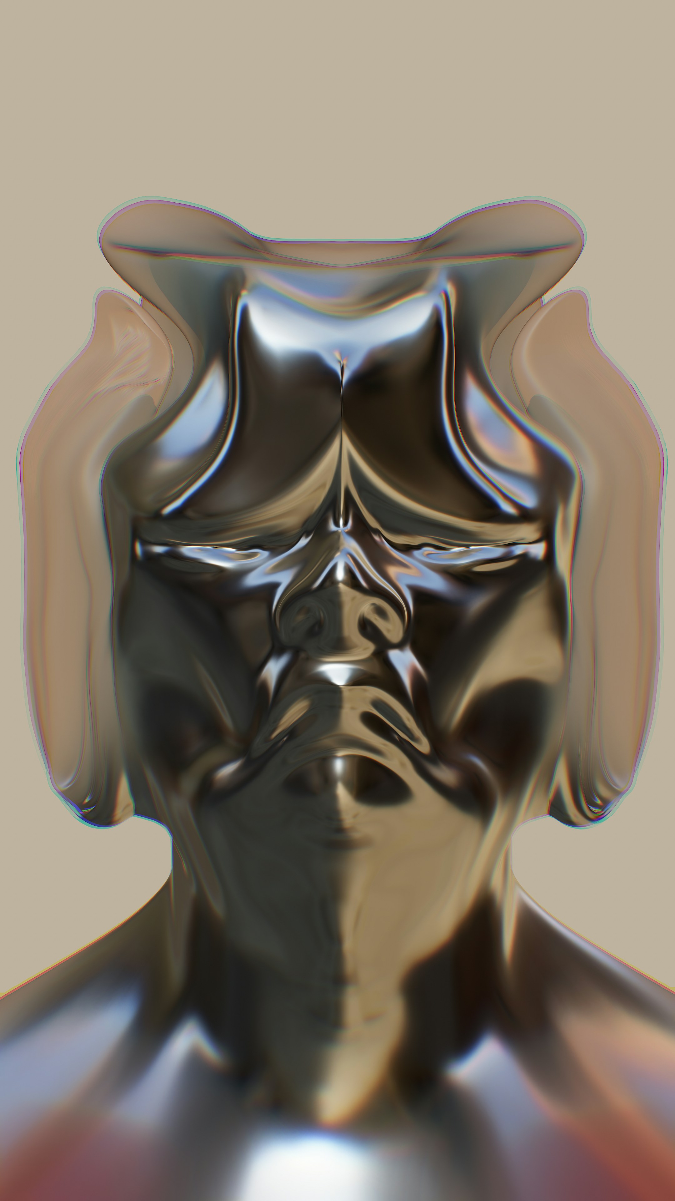 an abstract image of a man's face with a hat on his head