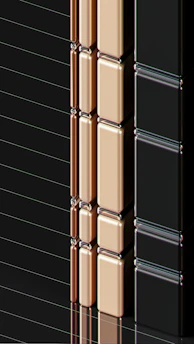 Glossy porcelain tiles reflecting soft natural light in a modern kitchen