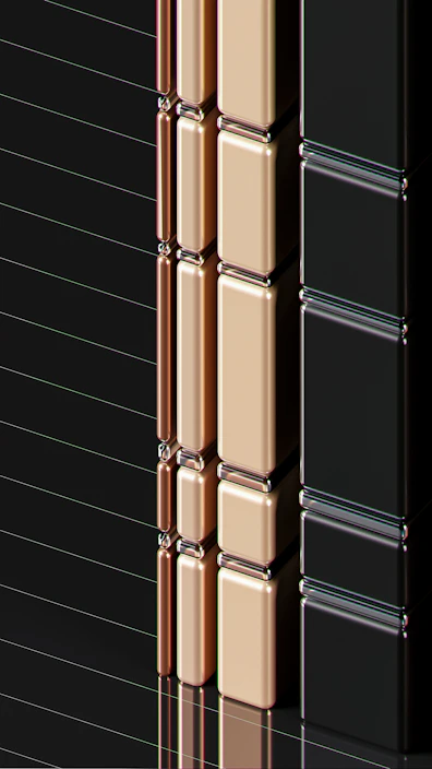 Close-up of elegant ceramic tiles with a glossy finish in a modern kitchen