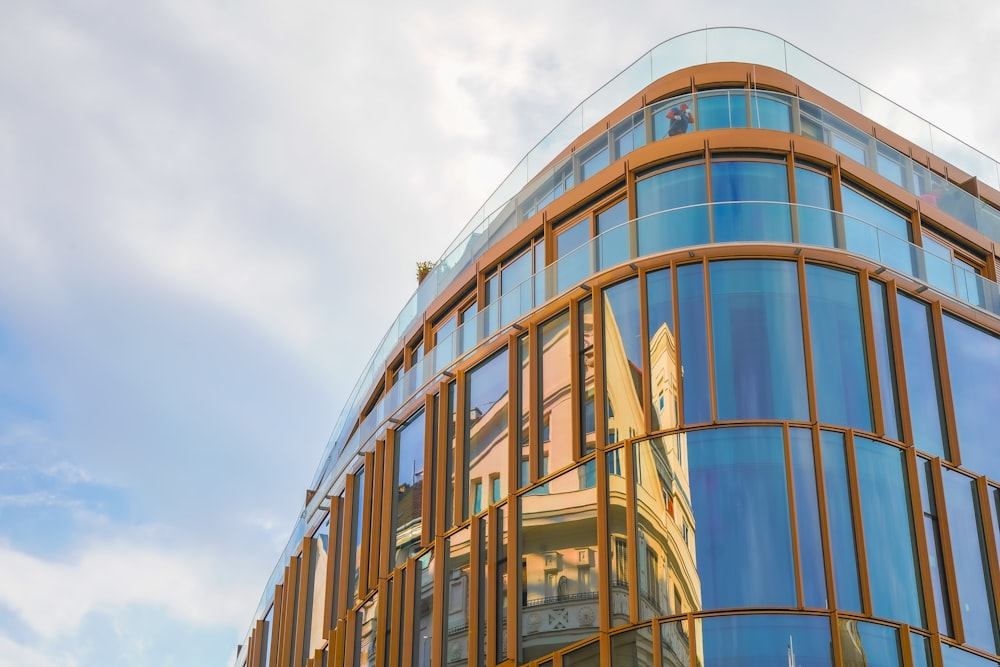 a building with a lot of windows and a sky background