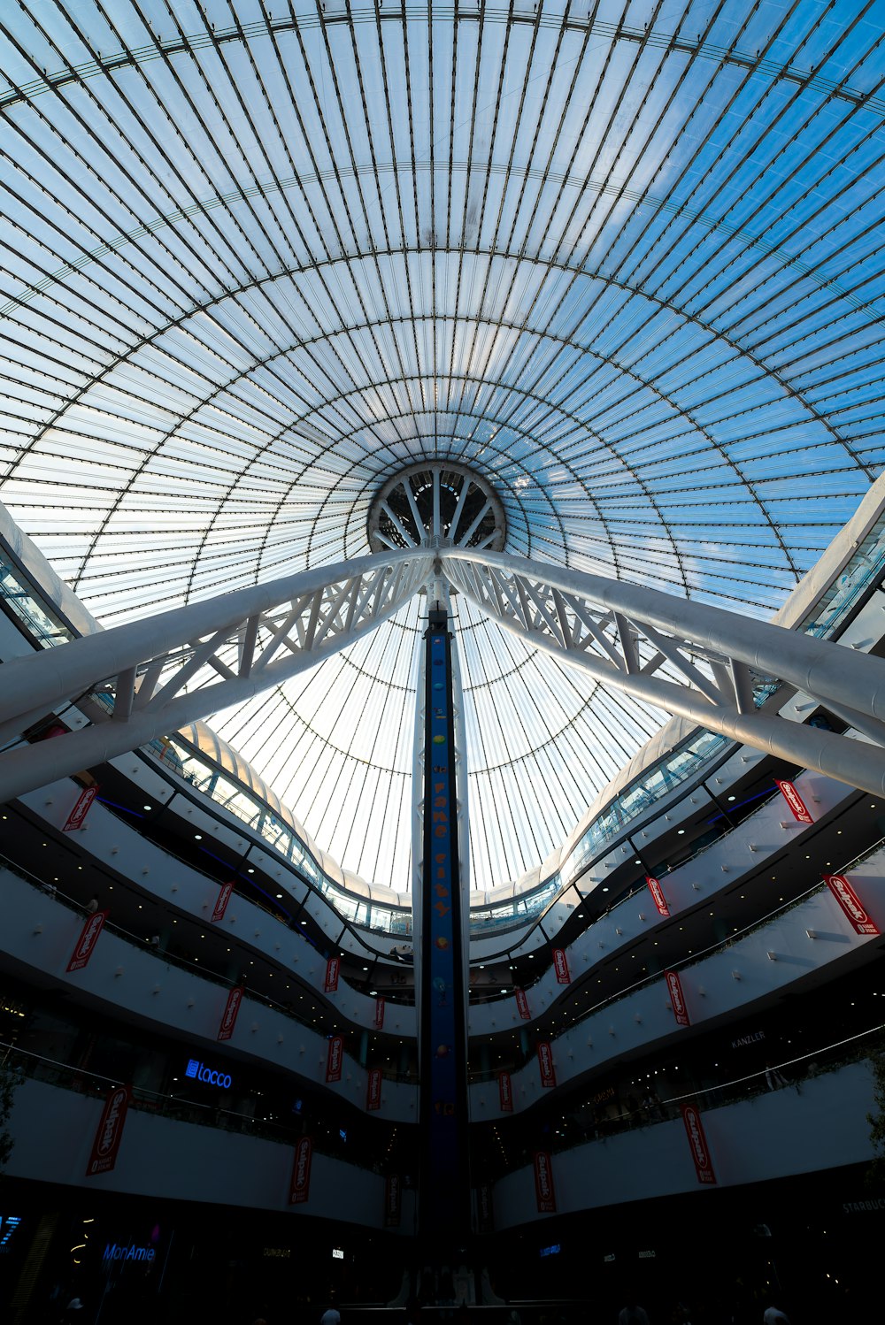 a very tall building with a glass roof