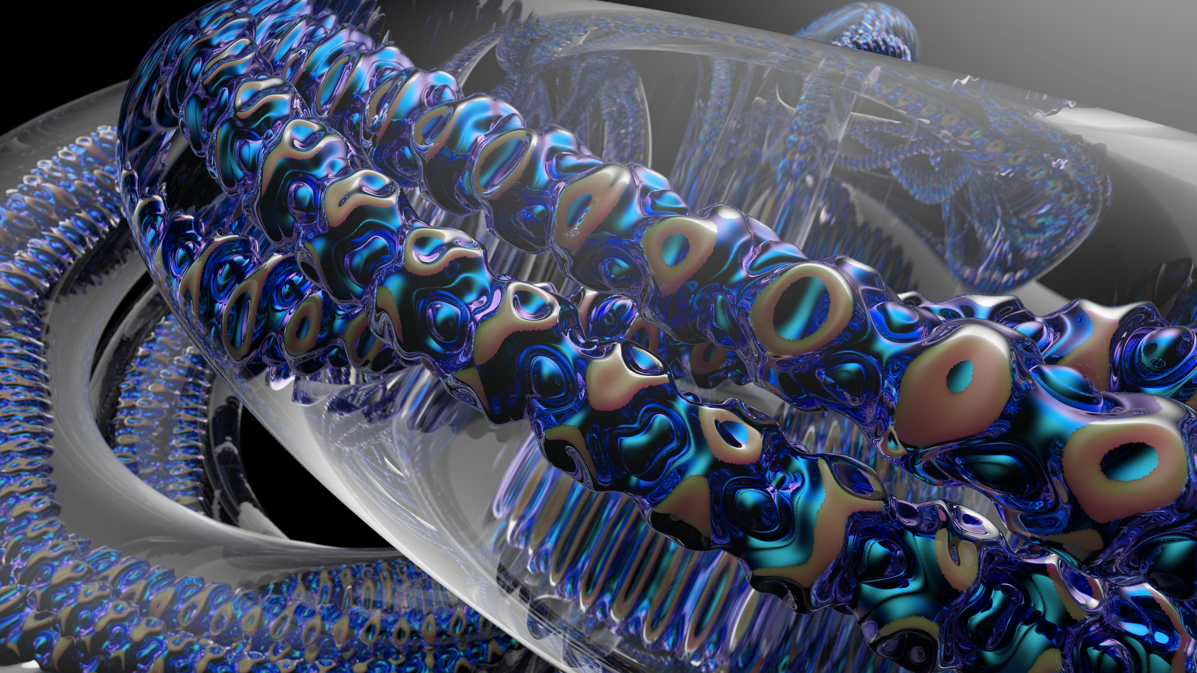 a computer generated image of a blue and purple object