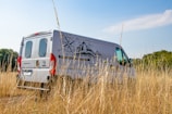 Outdoor shot of sultannet van parked near a rural area for internet service