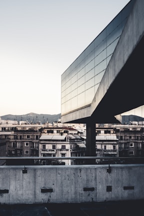 Wide shot of Salt Lake City skyline with a Cristallo slab in the foreground.