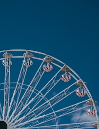 a ferris wheel with american flags on it