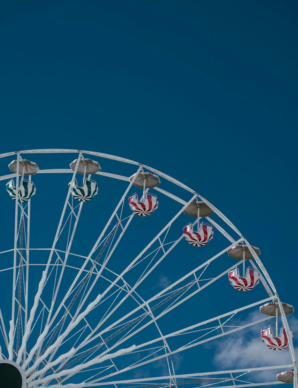 a ferris wheel with american flags on it