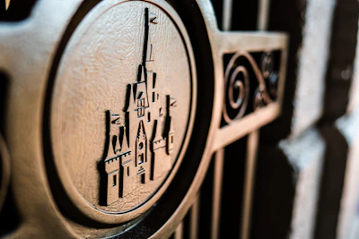 Close-up of a custom-made metal gate with intricate design details.