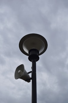 a lamp post with a light on top of it