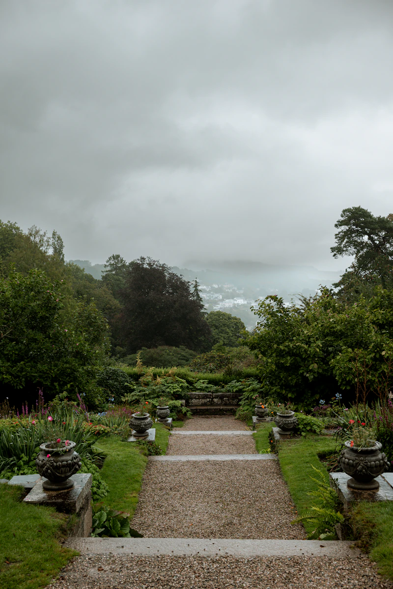 Symmetrical garden pathway