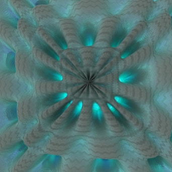 a computer generated image of a blue flower