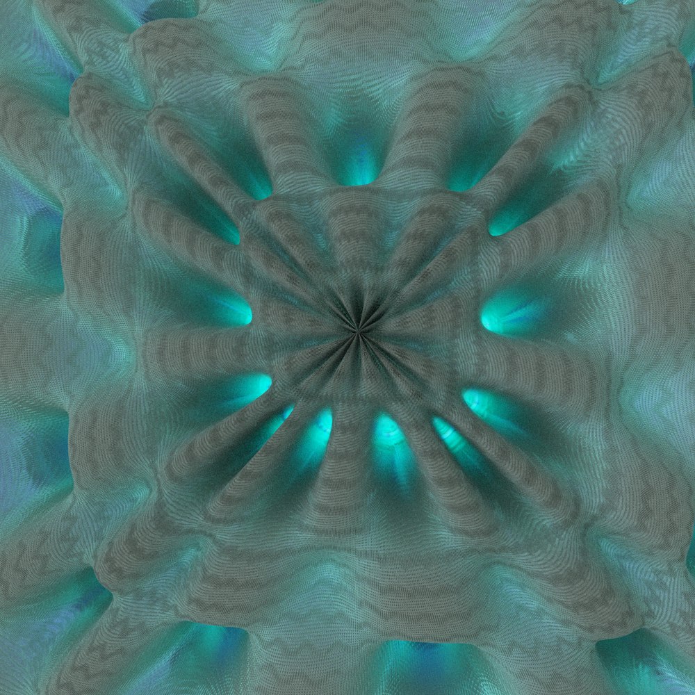 a computer generated image of a blue flower