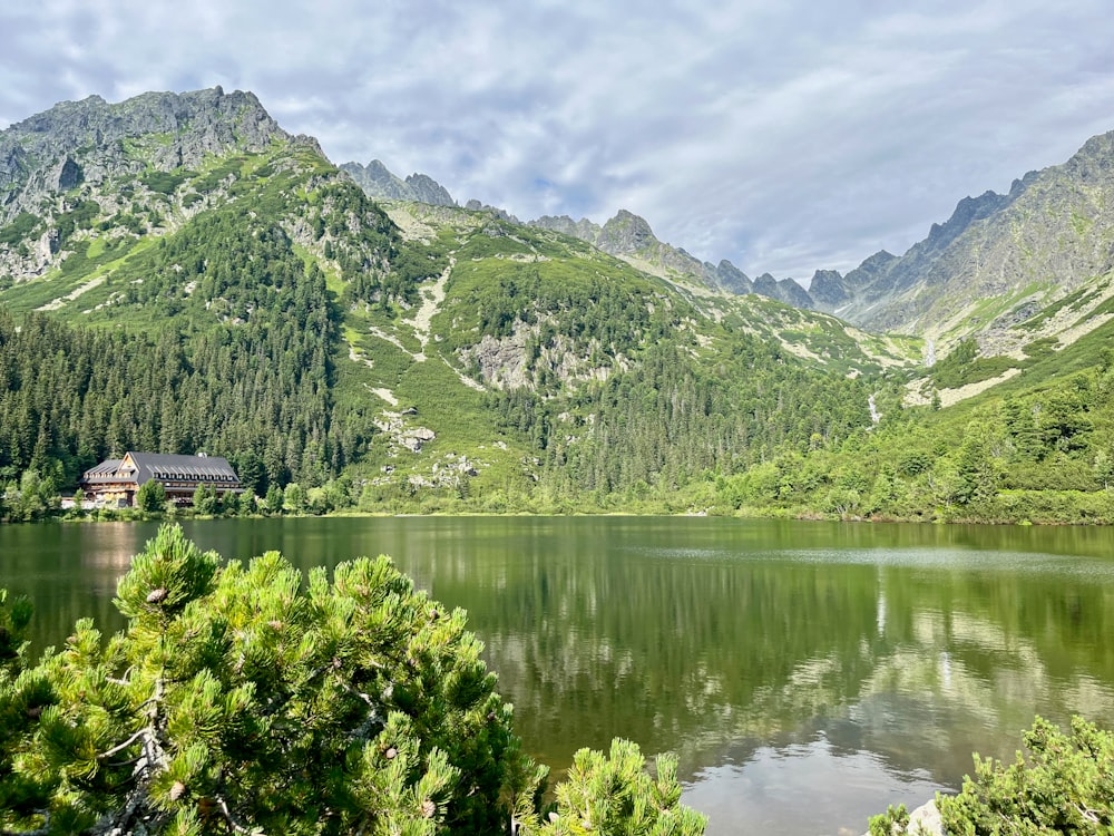 a lake in the middle of a mountain range