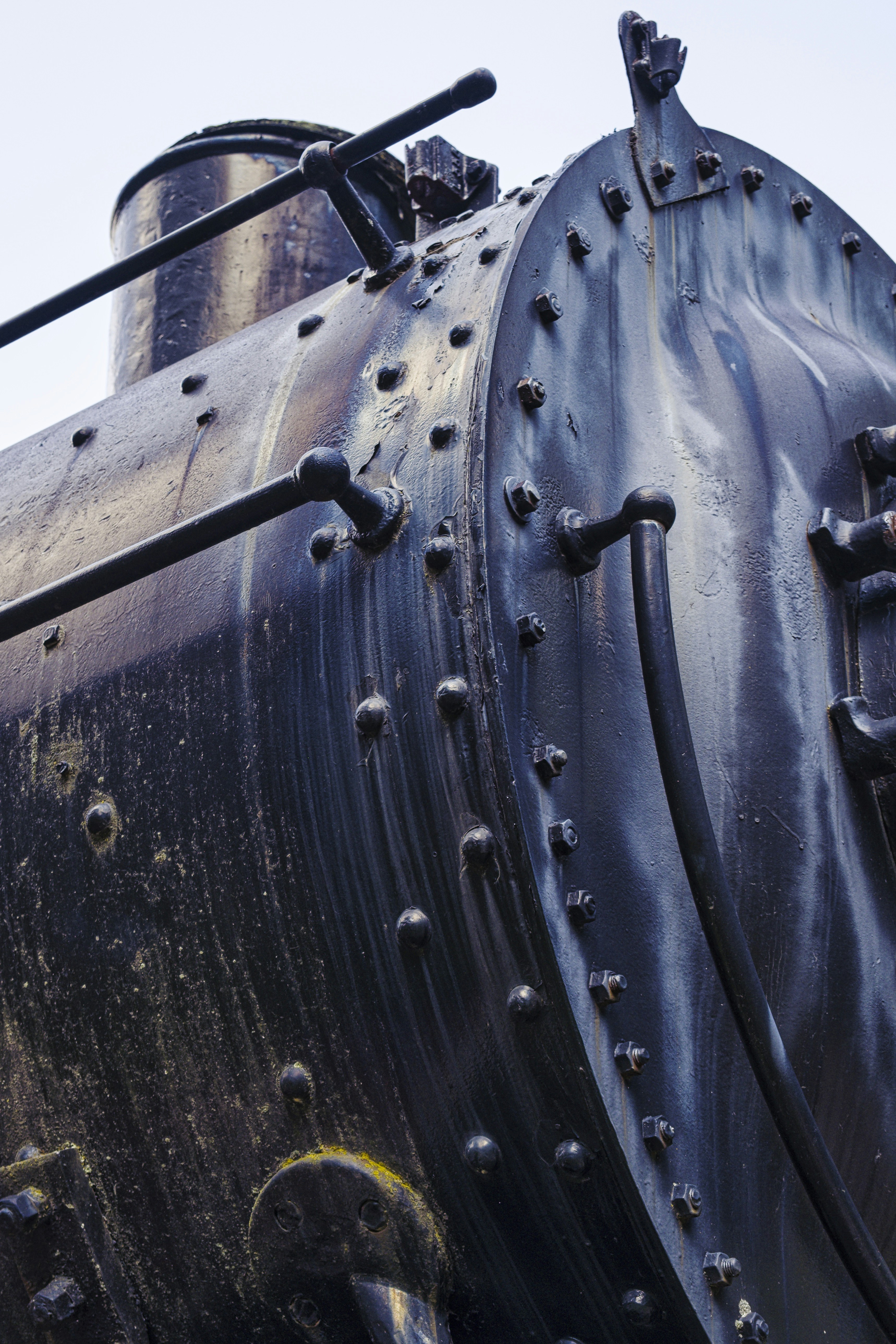 a close up of a large metal object