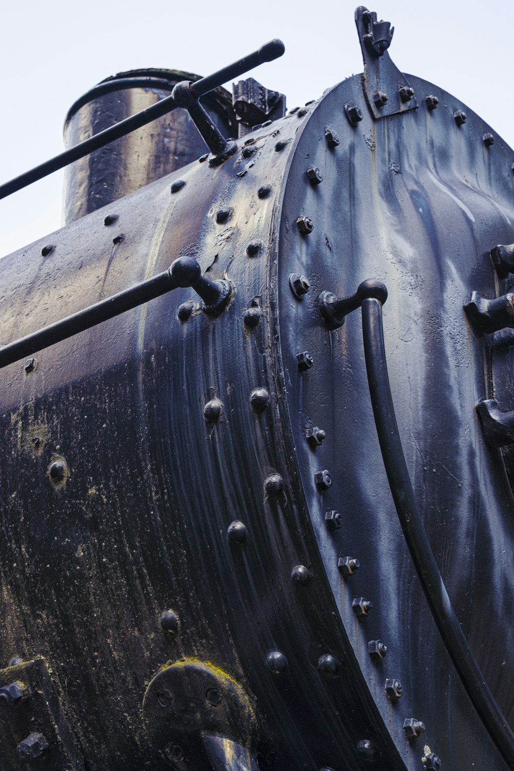 a close up of a large metal object