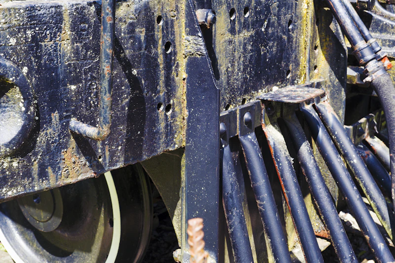 Train wheel close-up