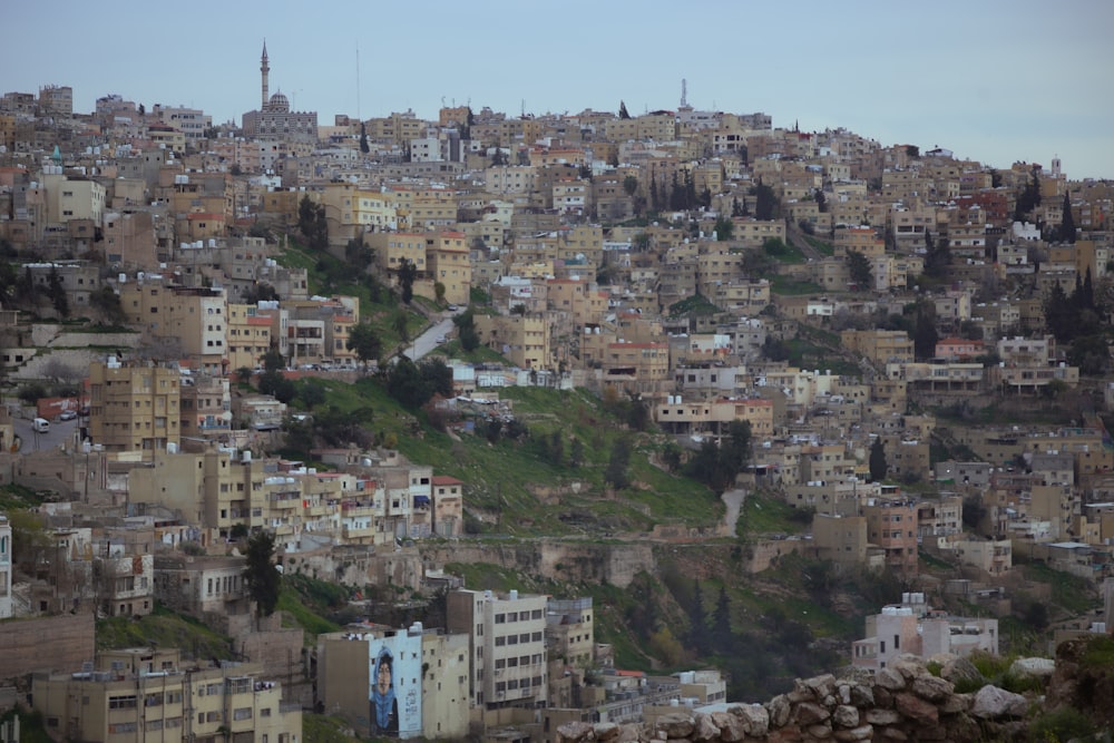 a large city with lots of buildings on top of it