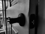 Close-up of a sliding door mechanism.