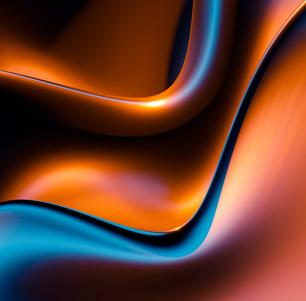 a close up of an orange and blue background