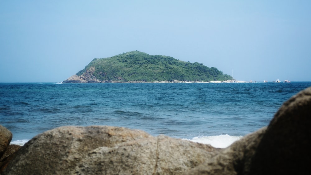 a small island in the middle of the ocean