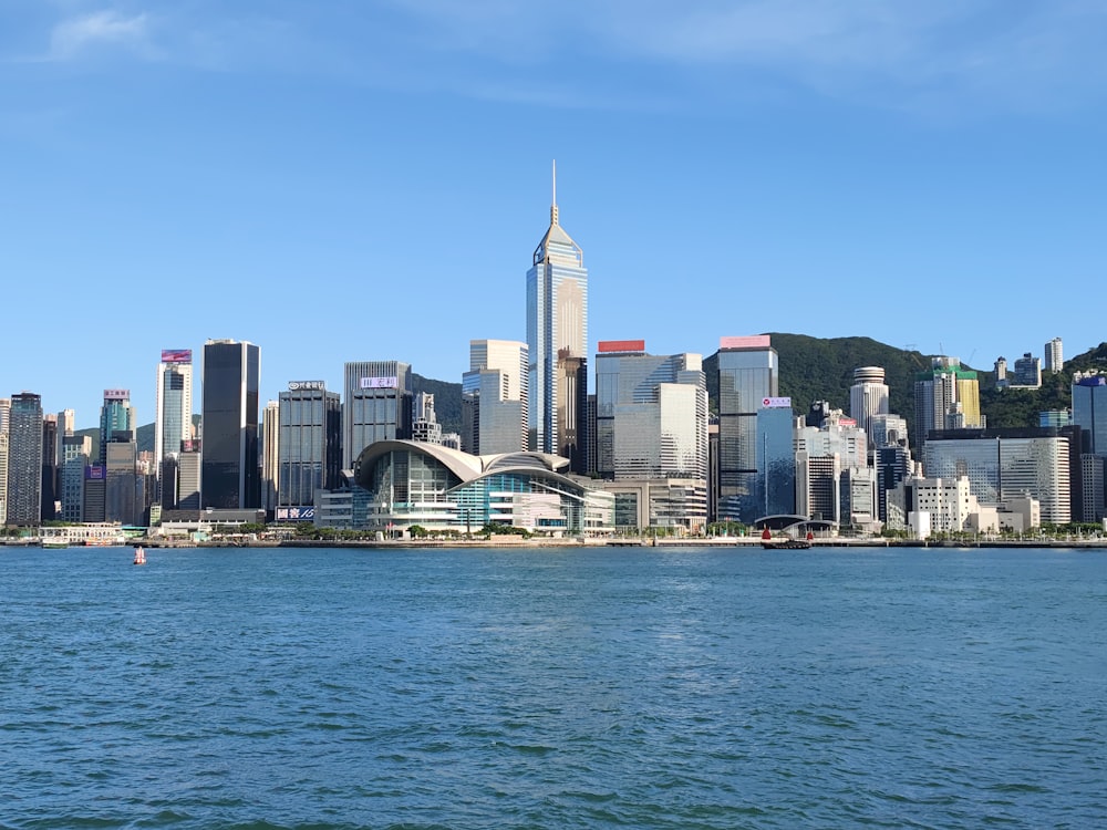 a view of a city from the water