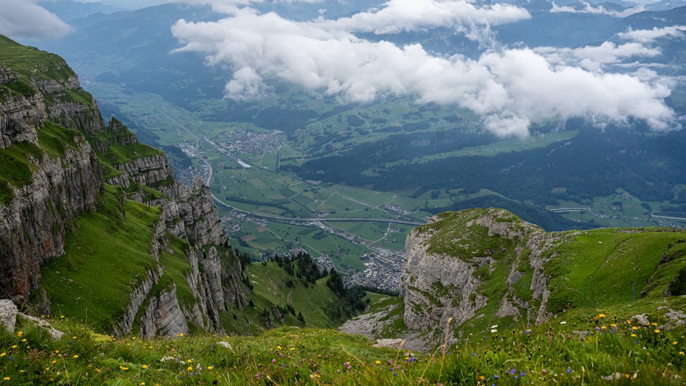 a view of a valley from a high point of view