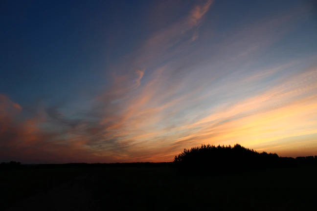A captivating landscape photograph taken during sunset.
