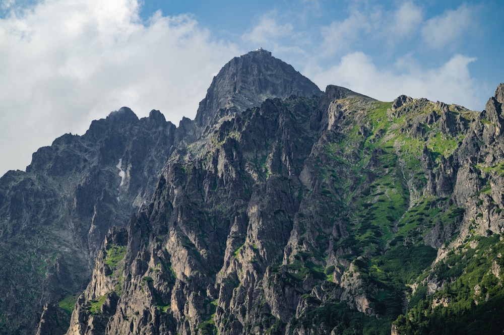 a very tall mountain covered in lots of green trees