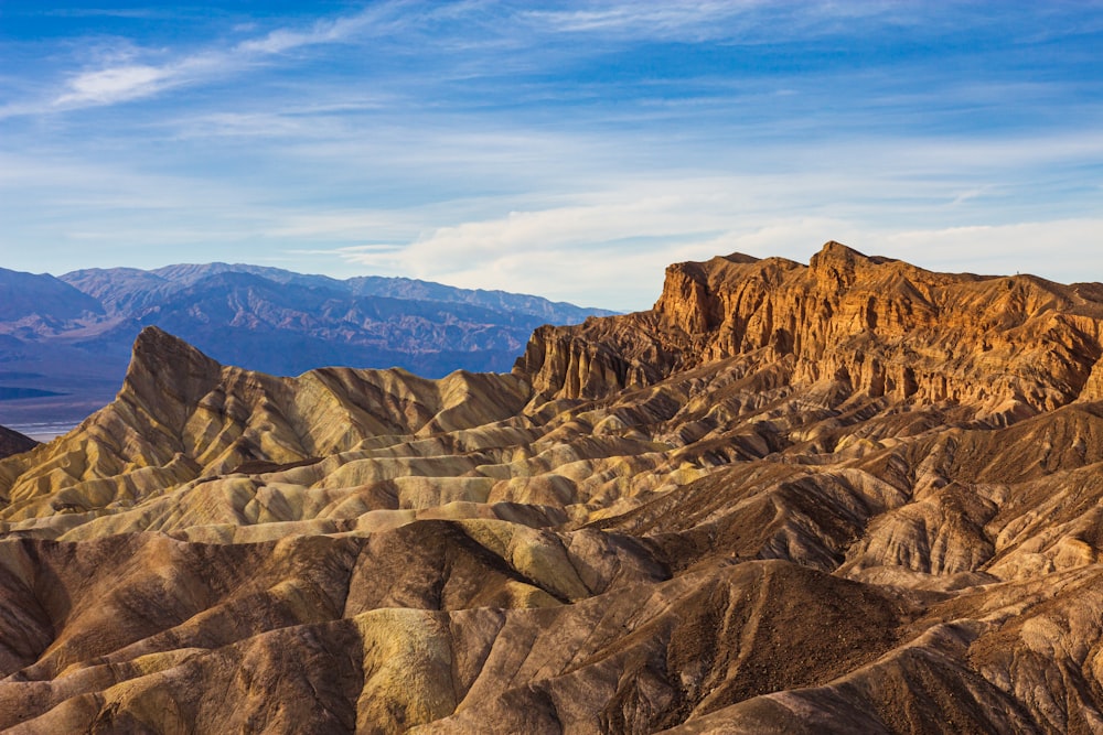 a view of a mountain range in the desert