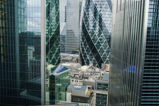 a view of some very tall buildings in the city