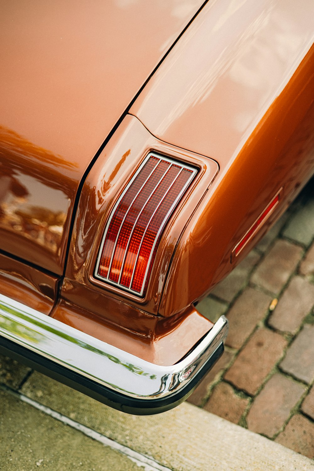 a close up of the tail end of a car